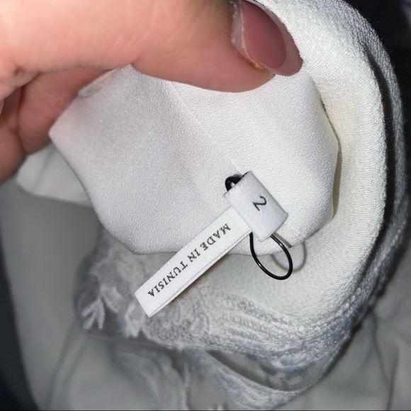 Sandro White Lace Inset Adrina Medium New Blouse sz 2 - Picture 5 of 7